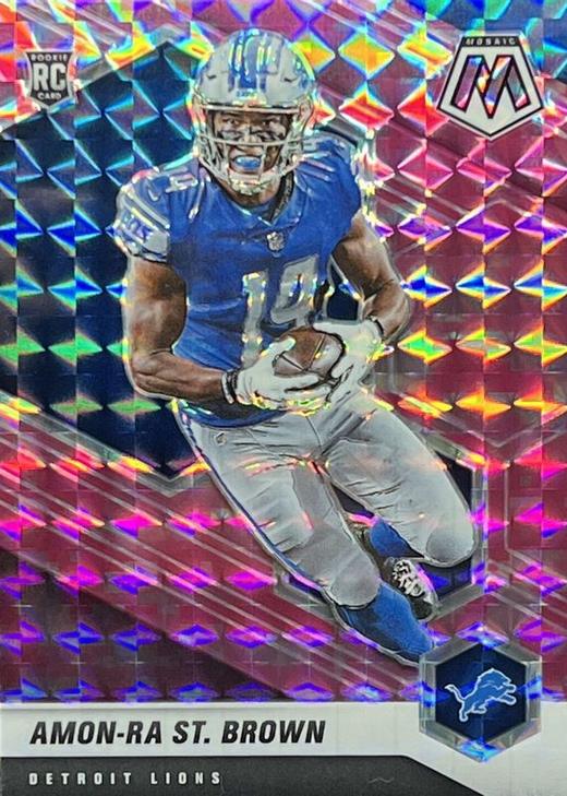 Amon-Ra St. Brown Camo Pink Mosaic Rookie Card - 2021 Panini Mosaic NFL
