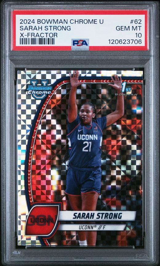 2024 Bowman Chrome University X-fractor #62 Sarah Strong PSA 10