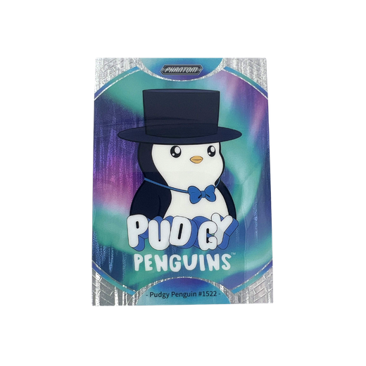 Pudgy Penguin #1522 Aurora Refraction 86/145 - Kakawow Phantom Pudgy Penguins Collectible Cards Series 1