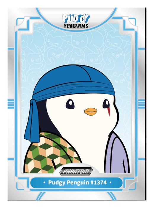 Pudgy Penguin #1374 Silver Foil - Kakawow Phantom Pudgy Penguins Collectible Cards Series 1