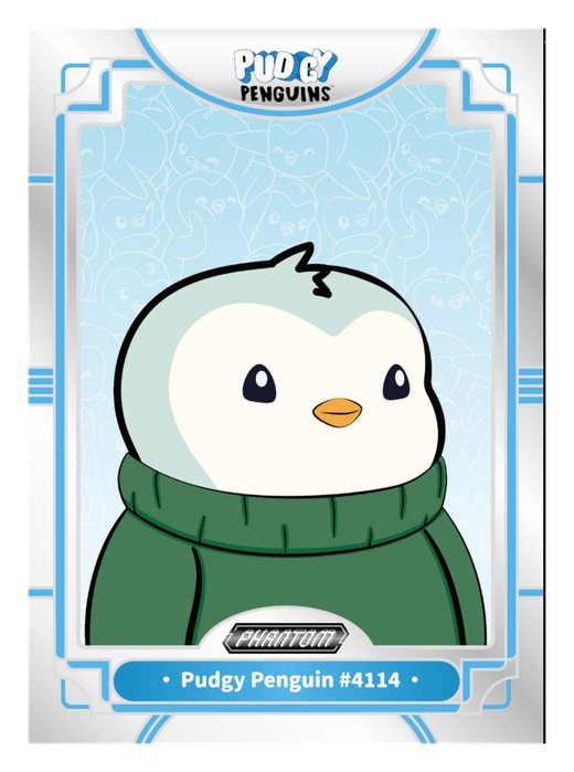 Pudgy Penguin #4114 Silver Foil - Kakawow Phantom Pudgy Penguins Collectible Cards Series 1