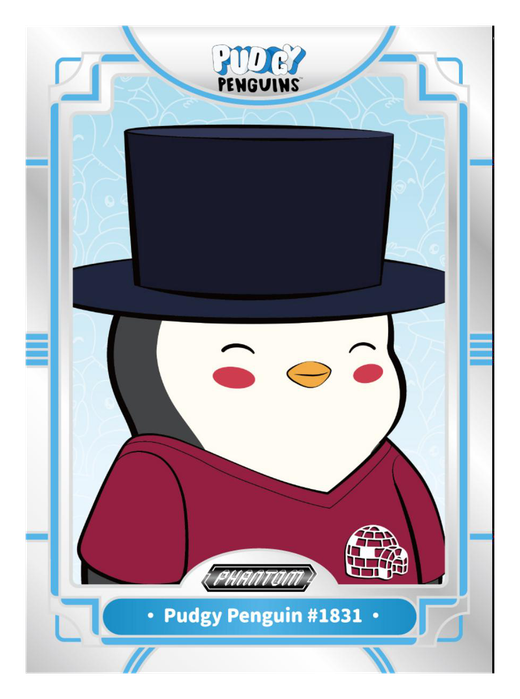 Pudgy Penguin #1831 Silver Foil - Kakawow Phantom Pudgy Penguins Collectible Cards Series 1