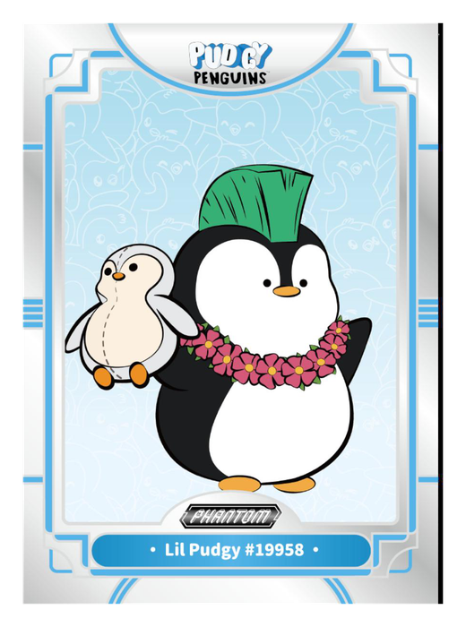 Lil Pudgy #19958 Silver Foil - Kakawow Phantom Pudgy Penguins Collectible Cards Series 1