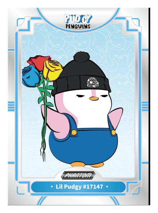 Lil Pudgy #17147 Silver Foil - Kakawow Phantom Pudgy Penguins Collectible Cards Series 1