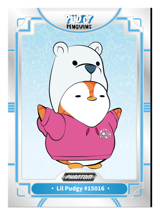 Lil Pudgy #15016 Silver Foil - Kakawow Phantom Pudgy Penguins Collectible Cards Series 1