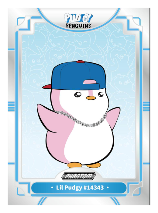 Lil Pudgy #14343 Silver Foil - Kakawow Phantom Pudgy Penguins Collectible Cards Series 1