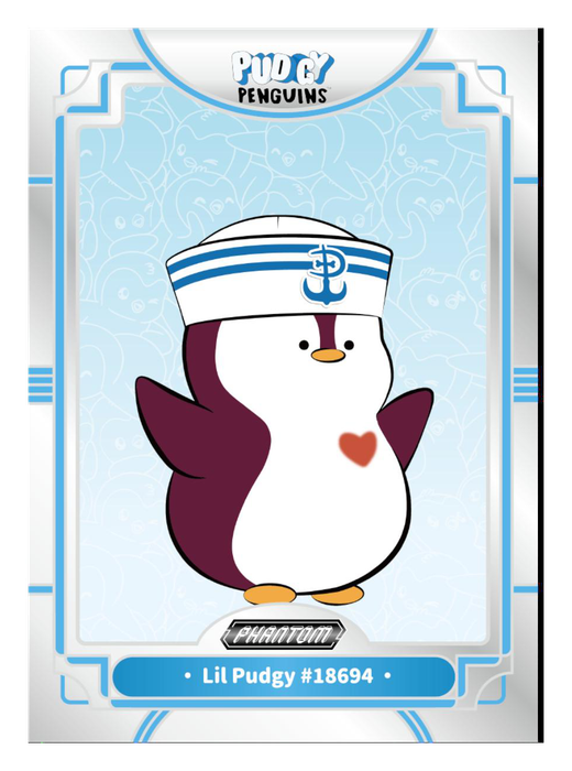 Lil Pudgy #18694 Silver Foil - Kakawow Phantom Pudgy Penguins Collectible Cards Series 1