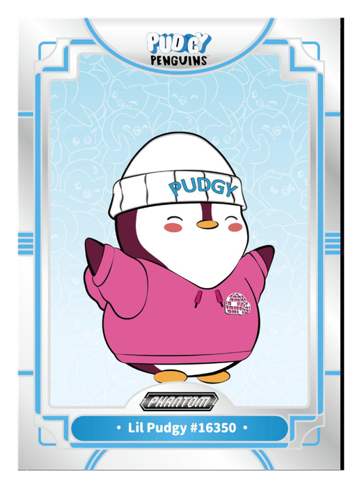 Lil Pudgy #16350 Silver Foil - Kakawow Phantom Pudgy Penguins Collectible Cards Series 1