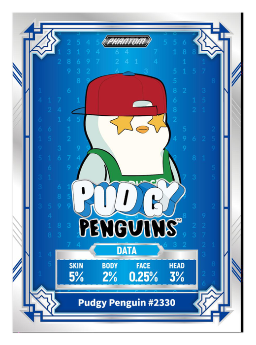 Pudgy Penguin #2330 Data - Kakawow Phantom Pudgy Penguins Collectible Cards Series 1