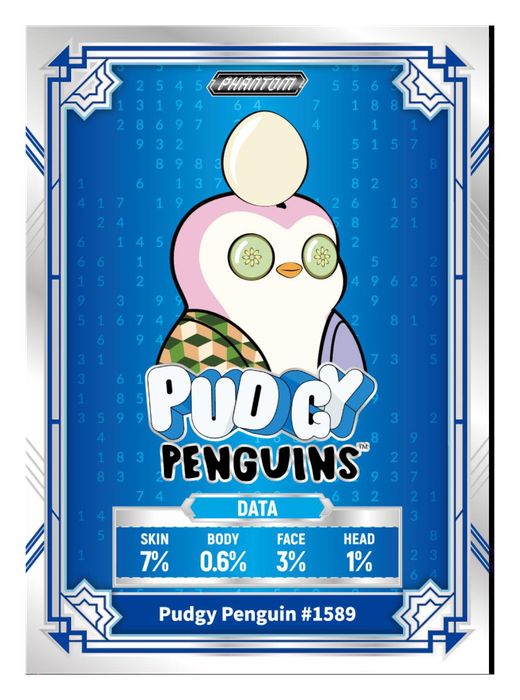 Pudgy Penguin #1589 Data - Kakawow Phantom Pudgy Penguins Collectible Cards Series 1