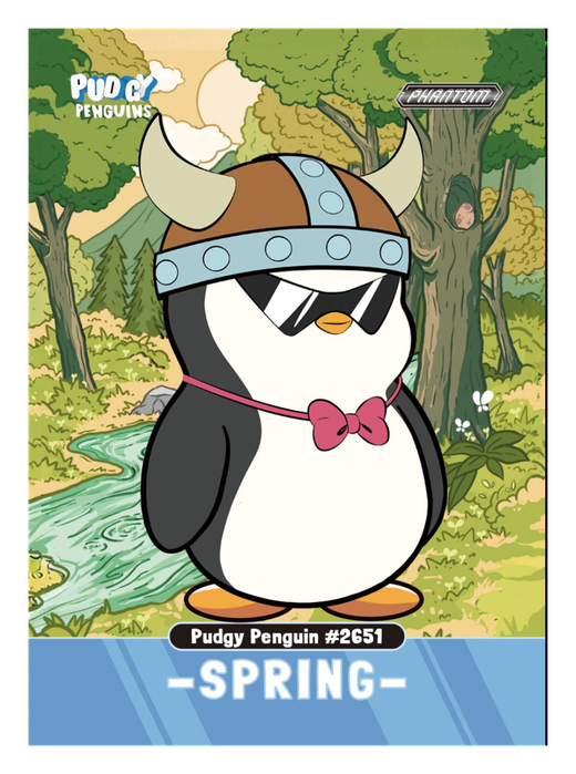 Pudgy Penguin #2651 Four Seasons Spring - Kakawow Phantom Pudgy Penguins Collectible Cards Series 1
