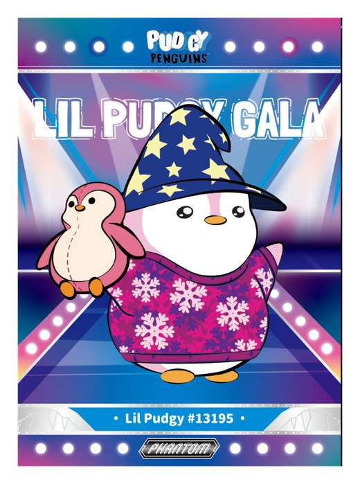 Lil Pudgy #13195 Lil Pudgy Gala - Kakawow Phantom Pudgy Penguins Collectible Cards Series 1