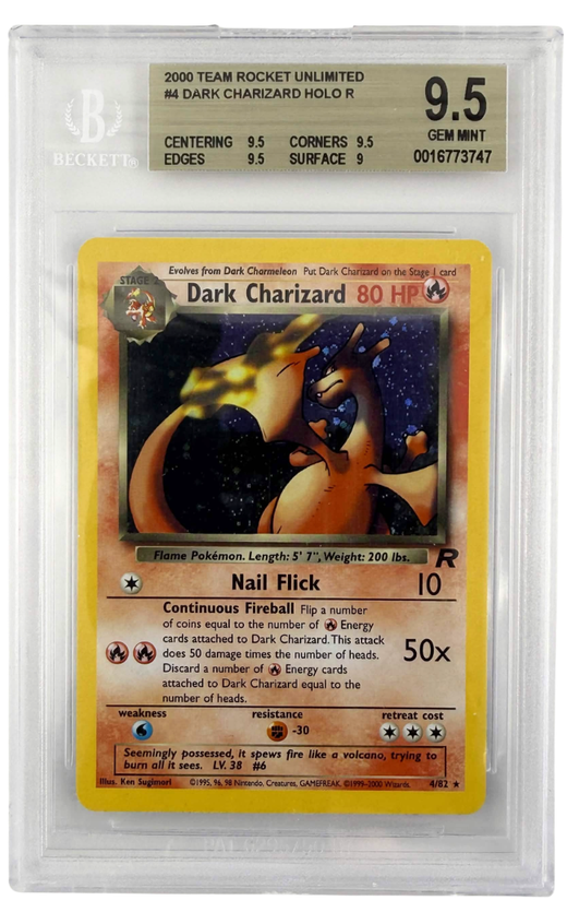 Pokemon - 2000 Dark Charizard HOLO R Pokemon Team Rocket Unlimited BGS 9.5