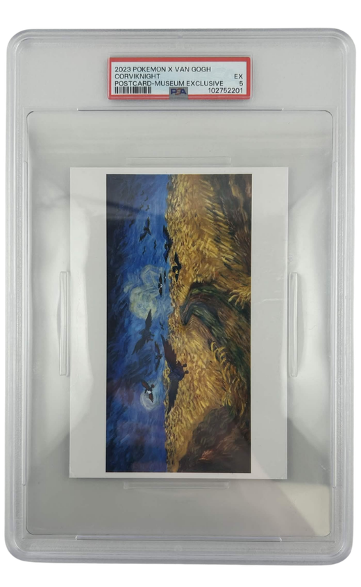 Pokemon - 2023 Corviknight Postcard-Museum Exclusive # X Van Gogh Postcard PSA 5 Fair Drop Entry