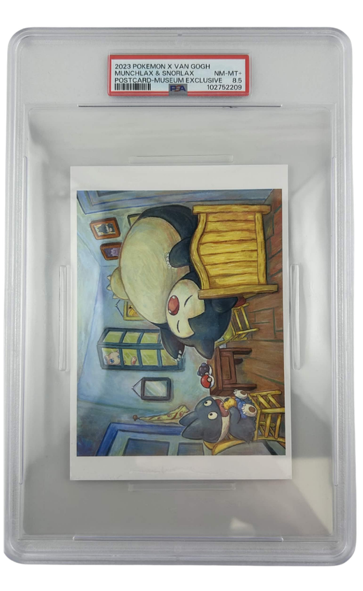 Pokemon - 2023 Munchlax & Snorlax Postcard-Museum Exclusive # X Van Gogh Postcard PSA 8.5 Fair Drop Entry