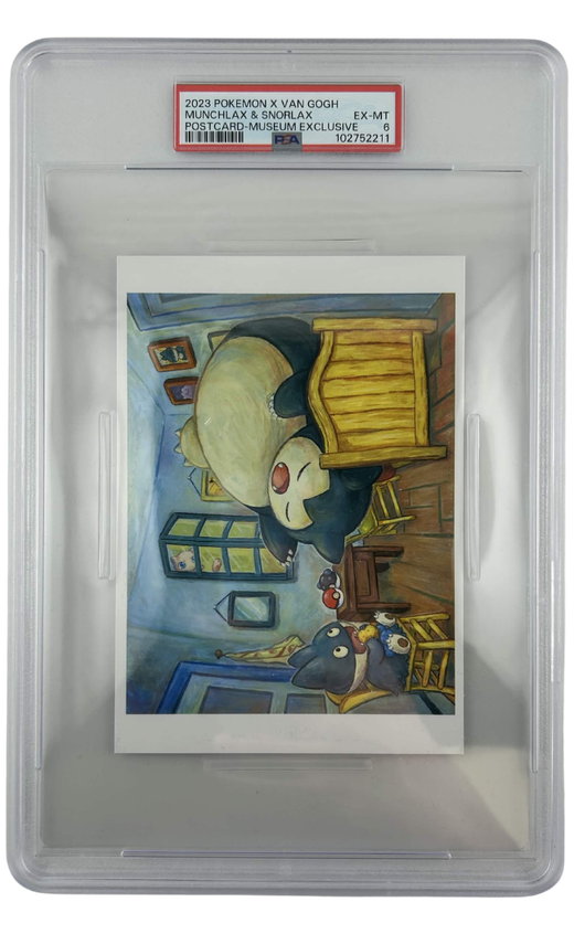 Pokemon - 2023 Munchlax & Snorlax Postcard-Museum Exclusive # X Van Gogh Postcard PSA 6