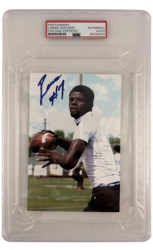 Lamar Jackson Signed Photo PSA Authenticated