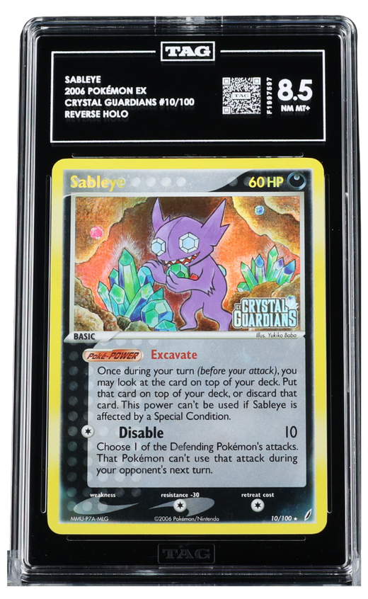 Pokemon - 2006 SABLEYE POKÉMON EX #10/100 CRYSTAL GUARDIANS REVERSE HOLO TAG 8.5
