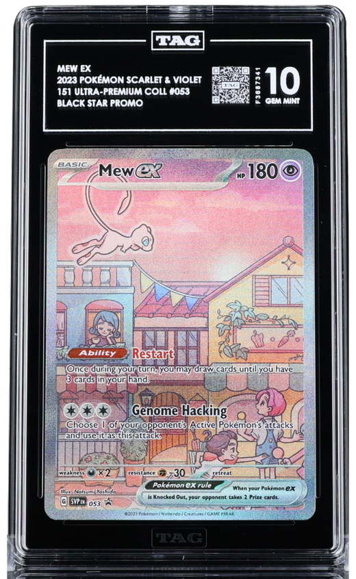 Pokemon - 2023 MEW EX POKÉMON SCARLET & VIOLET BLACK STAR PROMOS #053 151 ULTRA-PREMIUM COLLECTION TAG 10