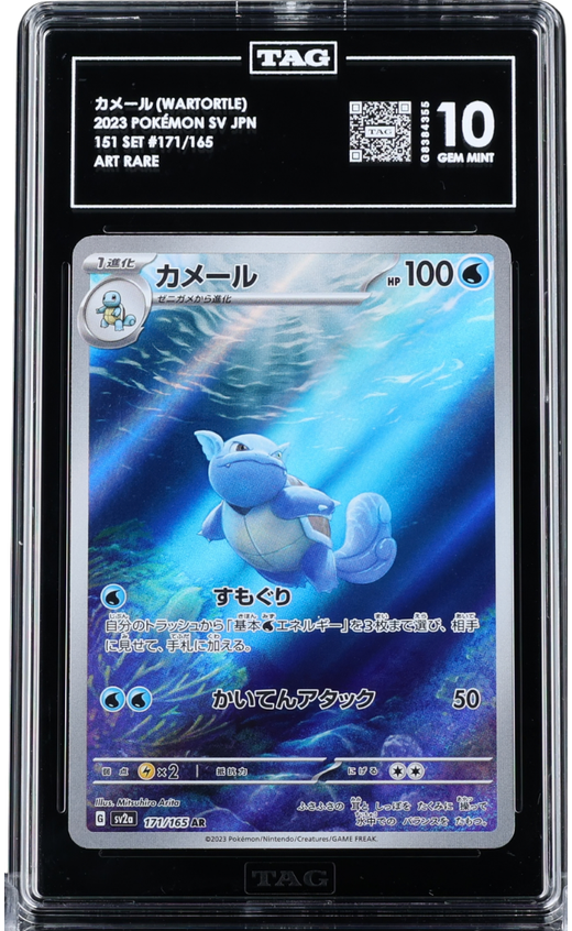 Pokemon - 2023 WARTORTLE POKÉMON SCARLET & VIOLET JAPANESE #171/165 151 SET ART RARE TAG 10