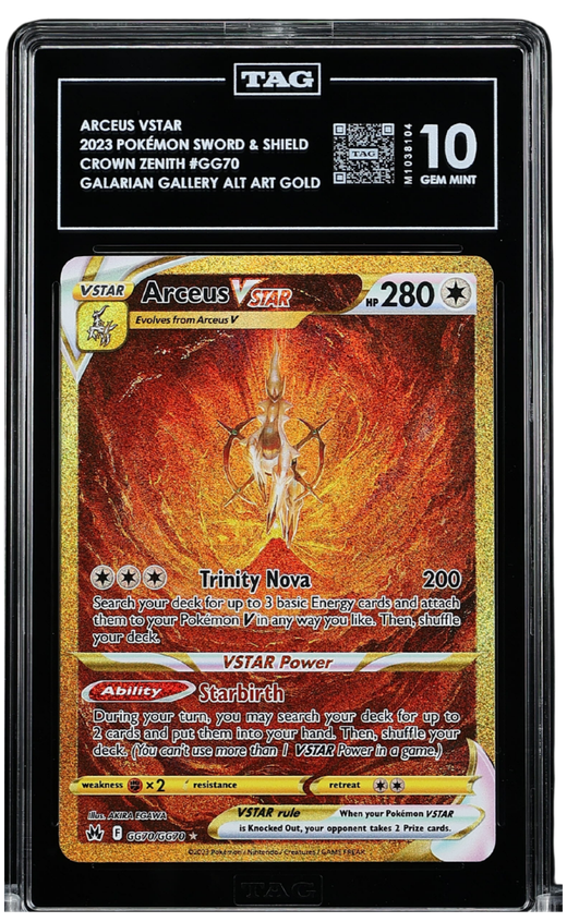 Pokemon - 2023 ARCEUS VSTAR POKÉMON SWORD & SHIELD #GG70 CROWN ZENITH GALARIAN GALLERY FULL ART - SECRET RARE TAG 10