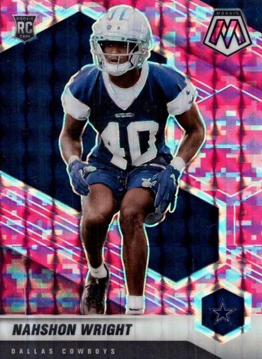 Nashon Wright Camo Pink Mosaic Rookie Card - 2021 Panini Mosaic NFL